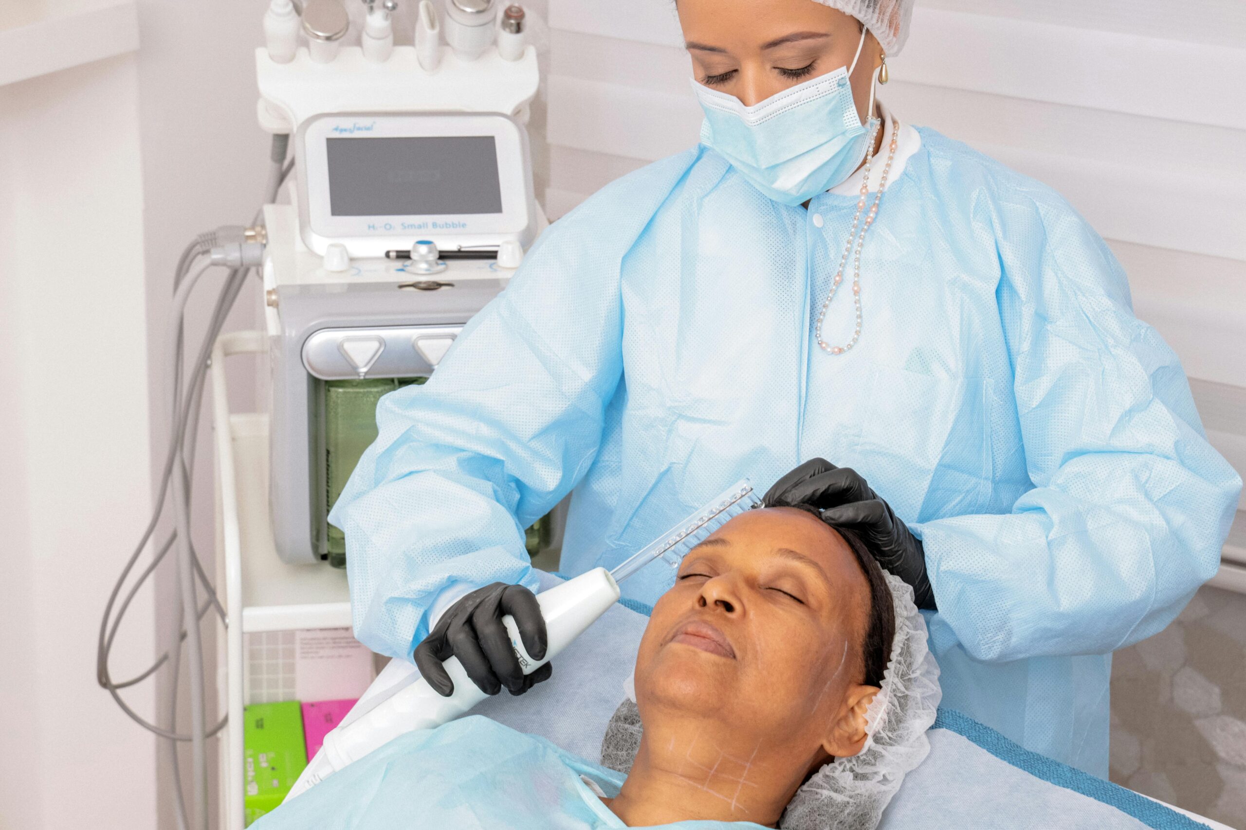 woman getting a facial treatment